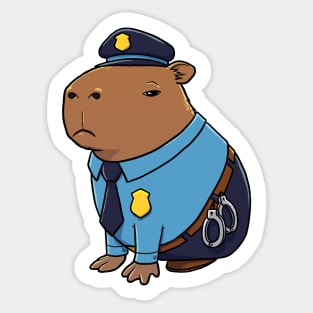 Capybara Police Costume Sticker